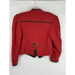 Red Linen Wool Blend Austrian‎ Double Breasted Jacket Embroidered Octoberfest Size 38 Photo 10