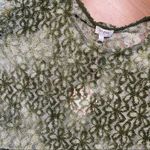 Umgee NWT Olive Green Floral Velvet Flare Sleeve Blouse Photo 1