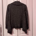 Allison Brittney  Grey Cardigan Sweater with Waterfall Collar Photo 3
