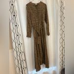 easel Brown and Black Leopard Cheetah Patterned Button Up Long Sleeve Maxi Dress Photo 1