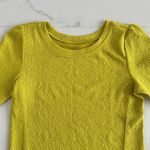 Loft  Neon Yellow/Green textured knit short sleeve stretchy top Sz S Photo 3