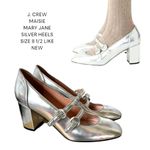 J.Crew J.‎ CREW MAISIE MARY JANE HEELS SILVER METALLIC SIZE 8 1/2 LIKE NEW Photo 0