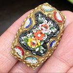 Vintage Italian Micro Mosaic Flower Brooch Made in Italy Photo 3