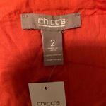 Womens Orange Gauze Textured Open Front Cotton Jacket Size Large Chico's Photo 4