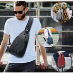 weiatas Sling Bag for Men Women, Crossbody Shoulder Backpack Daypack Chest Sling Gray Photo 1
