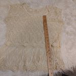 Aerie  Size Medium M Sheer See Through Lace Ivory White Elegant Girly Blouse Photo 3