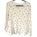 Croft & Barrow Cream Sailboat Nautical Novelty Print Crewneck Casual Long Sleeve T-Shirt XL Photo 0