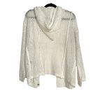 POL Open Knit Hooded Long Sleeve Boho Loose Fit Ivory Cardigan SMALL Photo 2