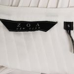 Zoa Ivory Semi Sheer Pin Tuck Short Sleeve Blouse Photo 4