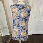 Early 2000’s Fairy Grunge Blue Tan Cowl Neck Flowy Vintage Made in USA Top XXL Size L Photo 4