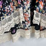 Umgee Size S / M Kimono Floral Print Crochet Trim Cardigan 3/4 Sleeve Multicolor Photo 3