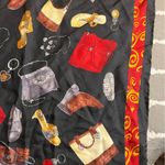 Brighton 100% silk Vintage Black and Red Scarf with Handbag and Shoe Design NWOT Photo 4