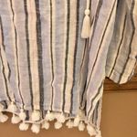 C&C California Striped 100% Linen Tassel Tunic Coverup Blue Pink Small Photo 3