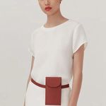 Cuyana Convertible Belt Bag in Rust Pebbled Leather Gold Hardware NEW Red Photo 0