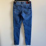 ZARA NWT MID-RISE SKINNY JEANS RAW HEM ZIP CUFFS WOMENS SIZE 4 BLUE Photo 7