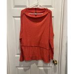 Free People We The Free Orange Londontown Off Shoulder Long Sleeve Oversized Top M Photo 3