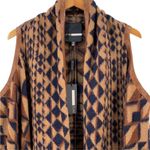 Anthropologie NWT Plenty By Tracy Reese Canton Brown Wool Southwest Fringe Vest Size M/L Photo 3