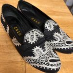 Zalo Women’s Black and White Embroidered Flats with Intricate Design size 8M‎ Photo 1