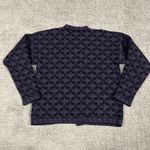 Cherry Lewis Sweater Womens Medium Purple Wool Floral Tapestry Cardigan England Photo 4