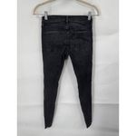 Frame  Le Skinny de Jeanne Black Distressed Noir Low Rise Skinny Denim Jeans 24 Photo 1