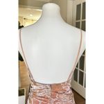 Lulus  XS Floral Embroidered Mesh Slip Midi Dress Pink Nude Lined Spaghetti Strap Photo 3