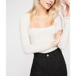 Free People  Intimately Free Square Neck Long Sleeve Bodysuit Photo 3