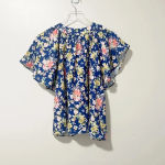 Tularosa  NWT Daisy Top in‎ Cobalt Mixed Floral Small Photo 3