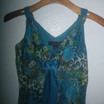 Robbie Bee  Signature 6 Silk Sleeveless Turquoise Animal Print Maxi Dress Photo 1