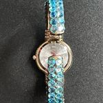 Vintage Vernier Baby Blue Swarovski Crystal Bracelet Watch Photo 2