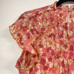 Nanette Lepore Nanette Lapore Orange Pink Ditsy Floral Ruffled Blouse Womens M Coquette Girly Photo 9
