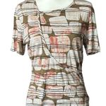 St. John  Yellow Label Short Sleeve Faux Wrap Stretch Pullover Top Sz M Photo 0