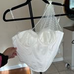 House Of CB 'Kim' Ivory Draped Tulle Corset NWOT size S white mesh Photo 6
