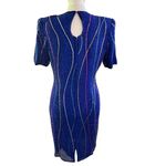 Neiman Marcus Precious Moments Sheath Dress Rainbow Beaded 80s‎ early 90s… Blue Size M Photo 1