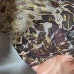 Tibi animal print silk gold accents mini dress size 0 Photo 6