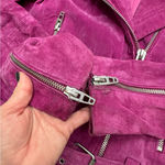 BLANK NYC  Suede Moto Jacket Fuchsia Size Small Photo 12