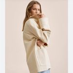 Mango NWT MNG Oversized cotton jacket ECRU LARGE Photo 6