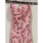 ZARA  WOMAN NWT CORSET STYLE  PINK FLORAL LINEN BLEND Dress XS Roses Photo 8