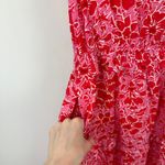 J.Crew Printed Ruffle Midi Dress Floral Pink Cotton A Line Cottagecore US 0 NWT Photo 7