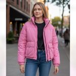 Avec Les Filles NWOT Pink Puffer Jacket Small Photo 1
