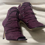 Sam Edelman  Dark Burgundy Lace-Up Boots Photo 3