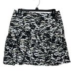 Parker  Women's Skirt Pleated A line Stretch Canvas Zipper Back Black/White Sz. 4 Photo 0