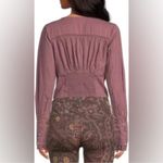 Free People NWT  Joi Eyelet‎ Crop Blouse in Roan Rouge Size Small Photo 2