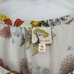 Fig & Flower Boho Peasant Top White Lace Long Slit Balloon Sleeves Yellow Size M Size M Photo 8