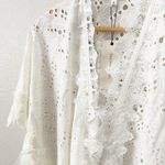 Dance & Marvel  | Lace Eyelet Cover Up Kimono Wrap Tie  White Oversized | Small Photo 3
