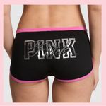 Victoria's Secret PINK VICTORIA’S SECRET Cotton Dorm Boyshort Black Pink Bling Foil PINK Logo XL Photo 1