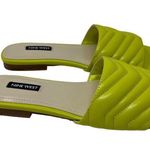 Nine West Mends 3 Yellow Square Toe Quilted Slide On Sandals 7.5 Y2K Photo 2
