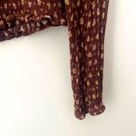 Le lis  Peasant Top Blouse Women's Large Brown Floral Crop Boho Cottage Milkmaid Photo 4