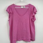 Rachel Zoe  Pink 100% Linen SS Top 2X Beach Lagenlook Cruise Vacation Minimalist Photo 0