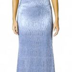RENE RUIZ COLLECTION Strapless Metallic Column Gown 12 Teal Mermaid $1395 Blue Photo 0