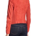 Marc New York Suede Leather Moto Jacket Red Orange XL Extra Large Photo 1